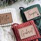 Custom Knit Stockings with Engraved Patch