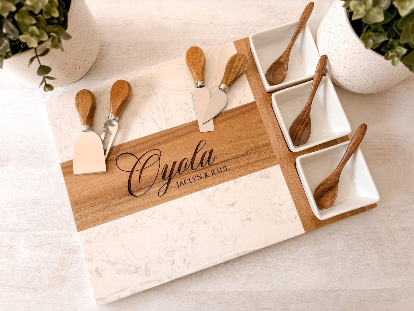 Marble Charcuterie Board & Bowls 11-Piece Set