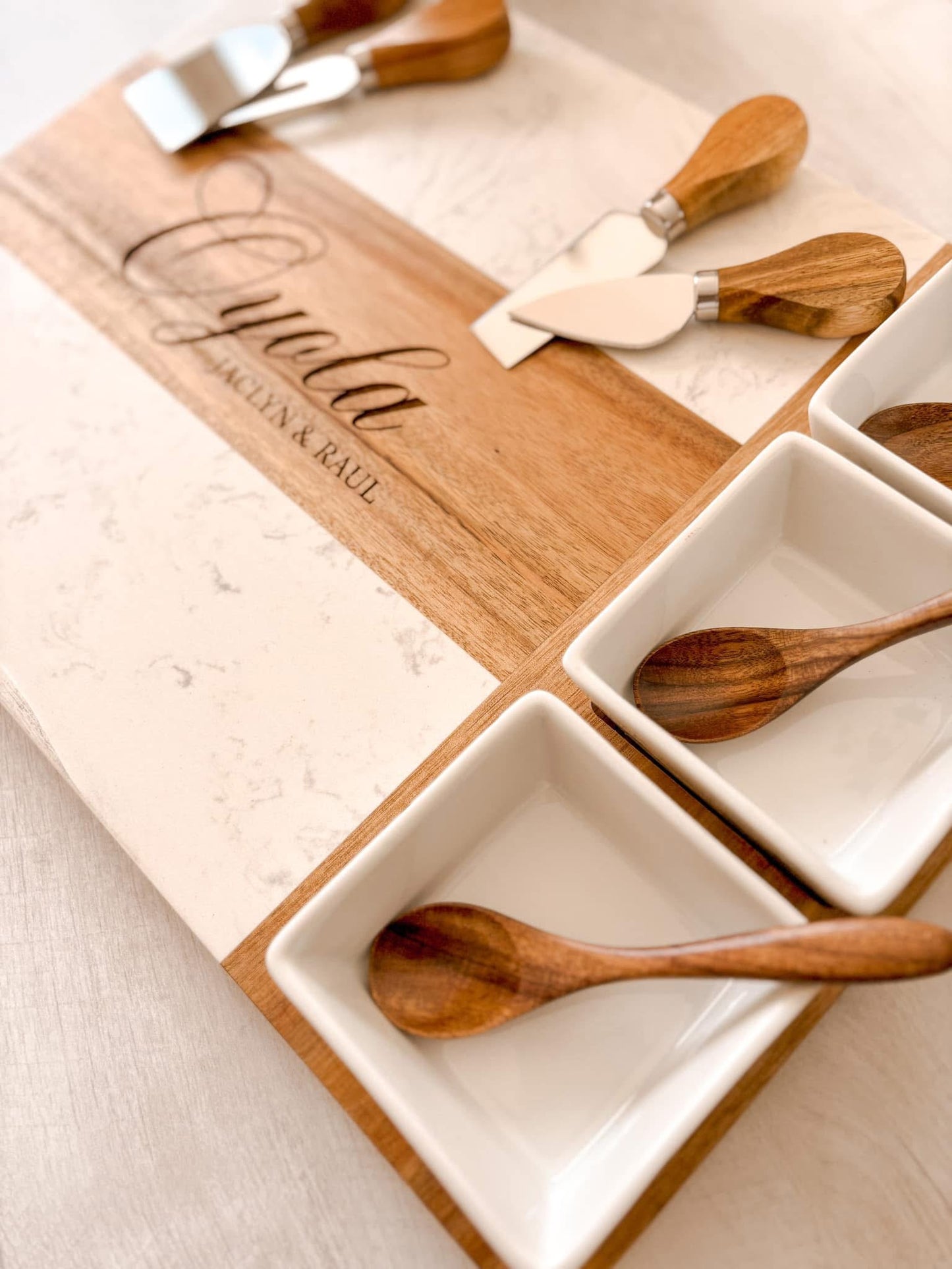 Marble Charcuterie Board & Bowls 11-Piece Set