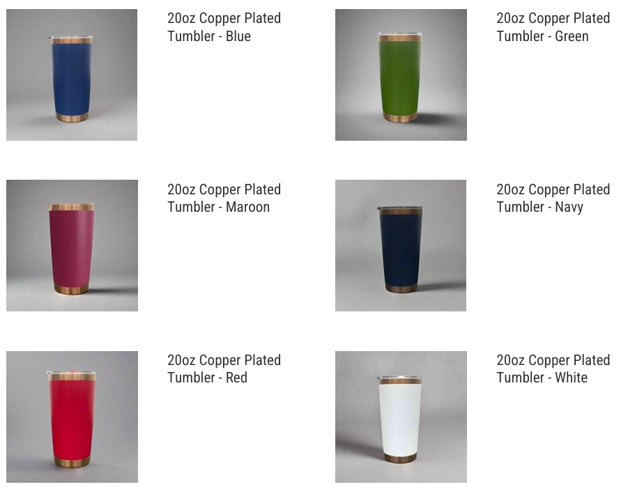 20oz Copper Plated Tumblers