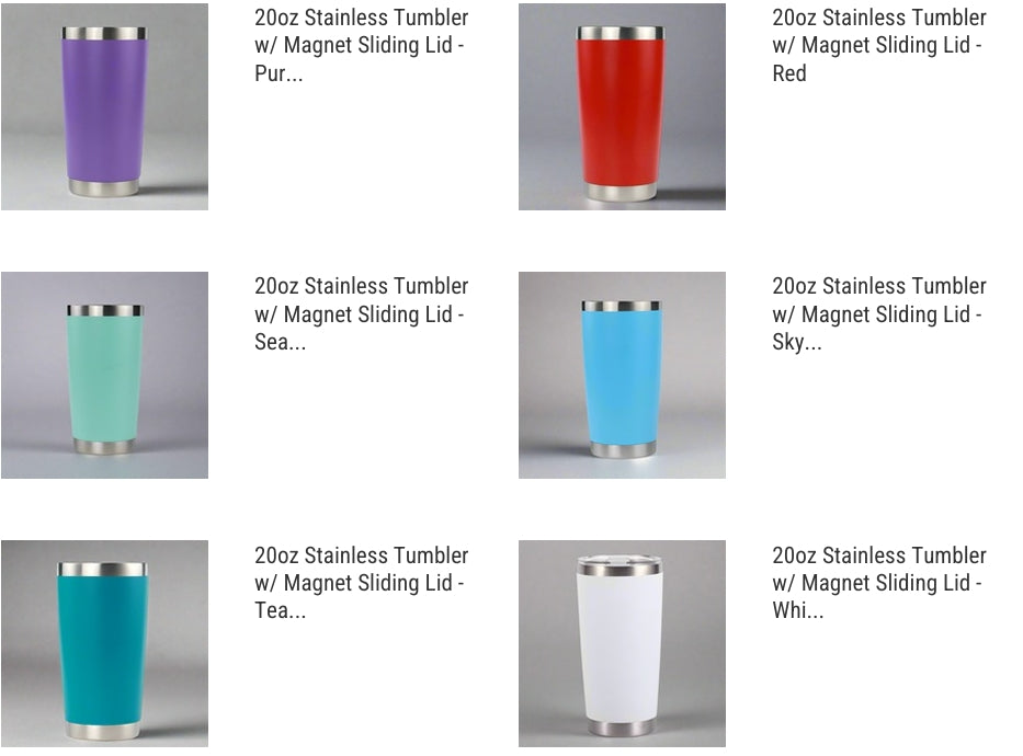20oz Stainless Plated Tumblers