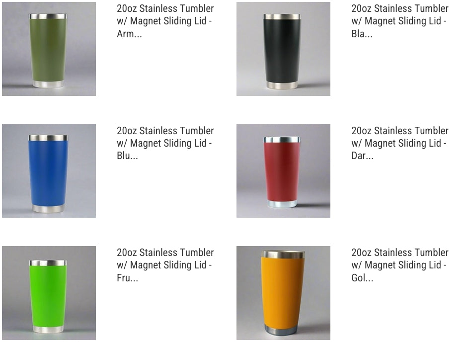 20oz Stainless Plated Tumblers